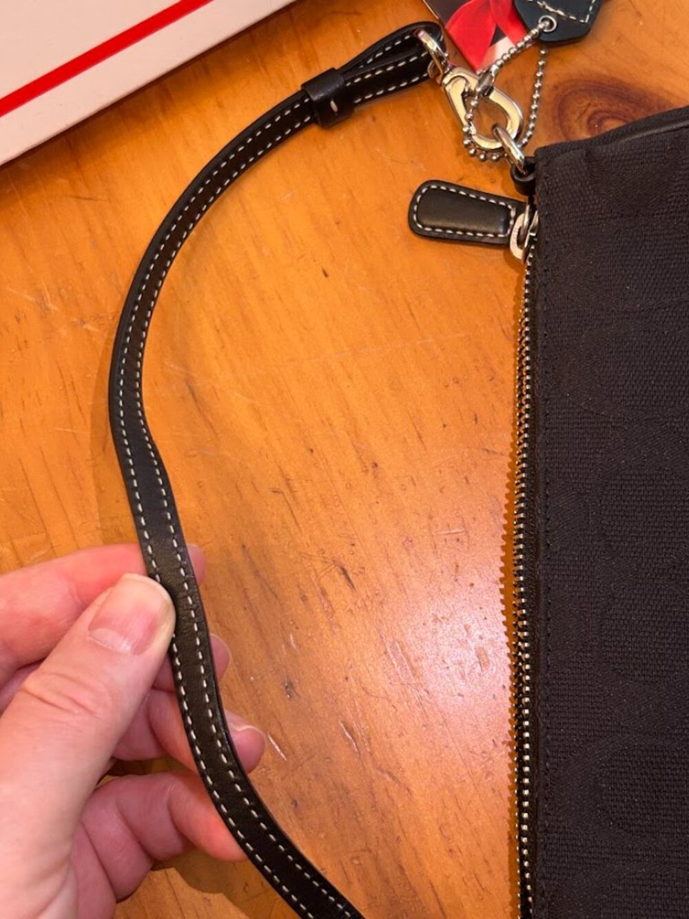 Vintage Archival Coach Black Monogram Demi Pouch 6094 Y2K Baguette - Picture 6 of 8